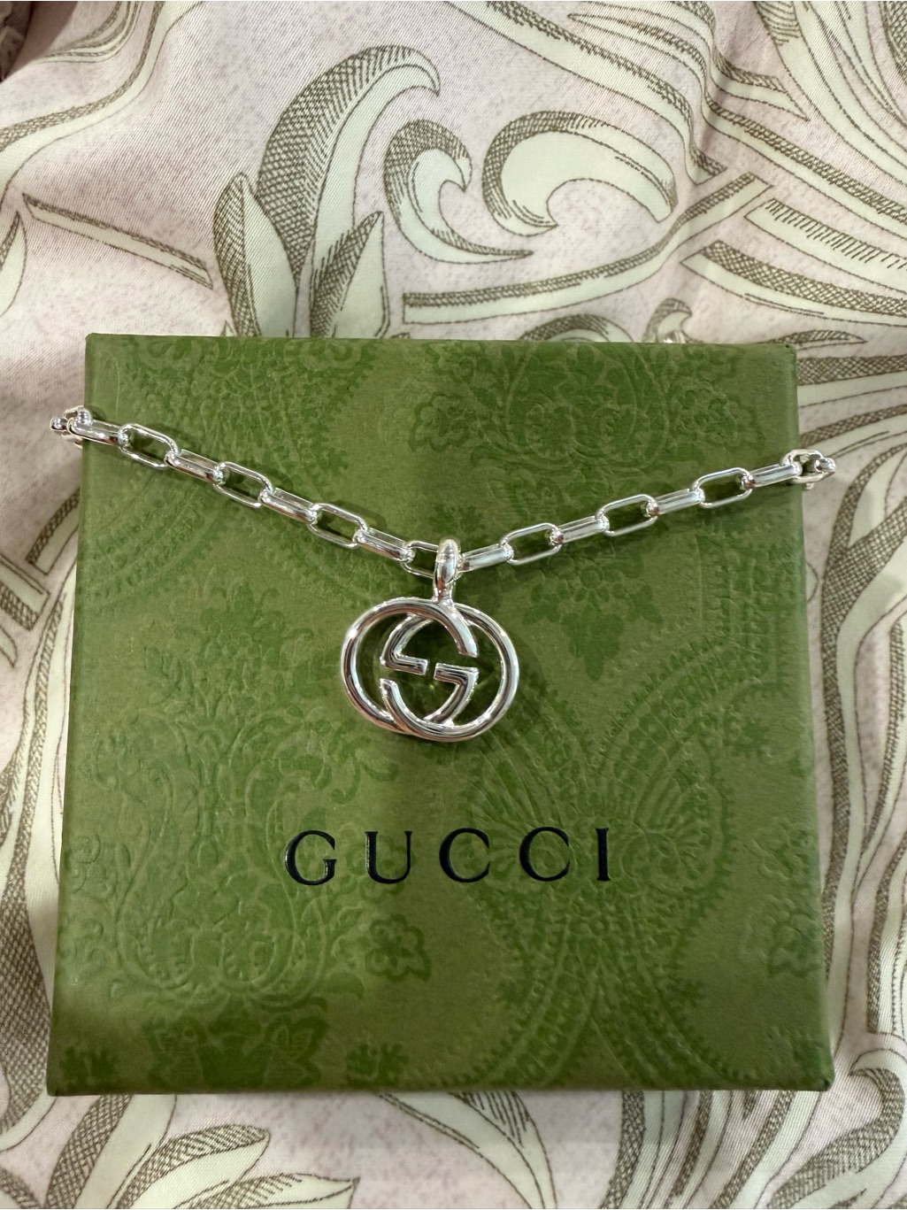Gucci Silver Interlocking G Link Necklace Automatic All Documents Included